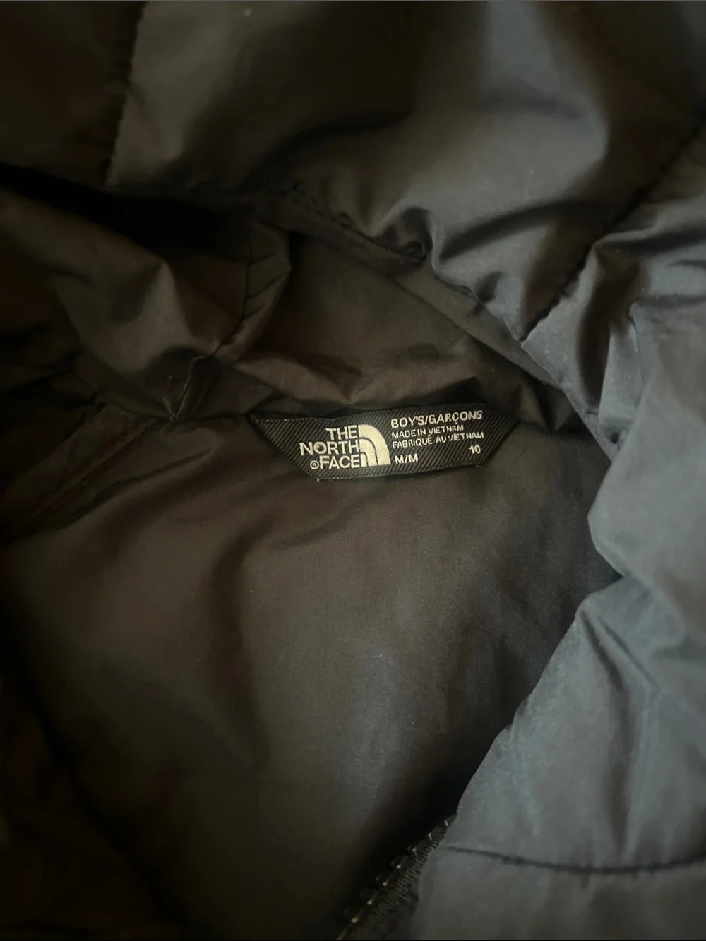 The North Face Black Down Hooded Jacket Boys' Size Medium